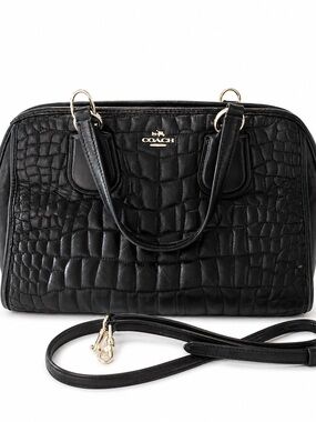 Coach Black Quilted Leather Satchel Crossbody